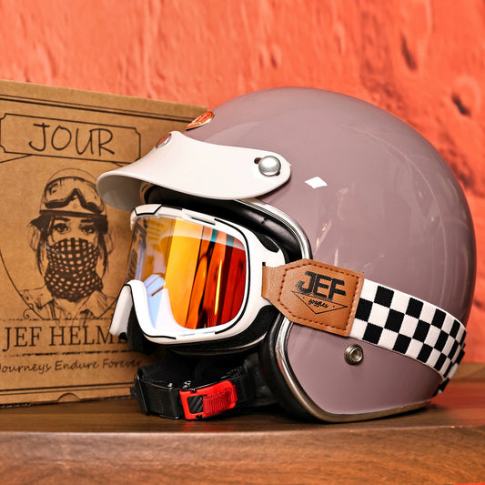 Taiwan JEF retro 3/4 helmet Vespa Django scooter motorcycle half helmet men's and women's four-season cycling helmet
