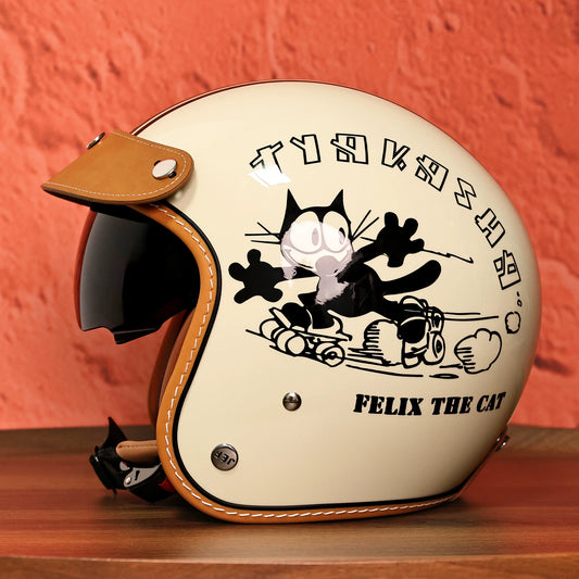 Taiwan JEF retro motorcycle half helmet, three-quarter helmet for men and women, American cruiser scooter helmet, summer