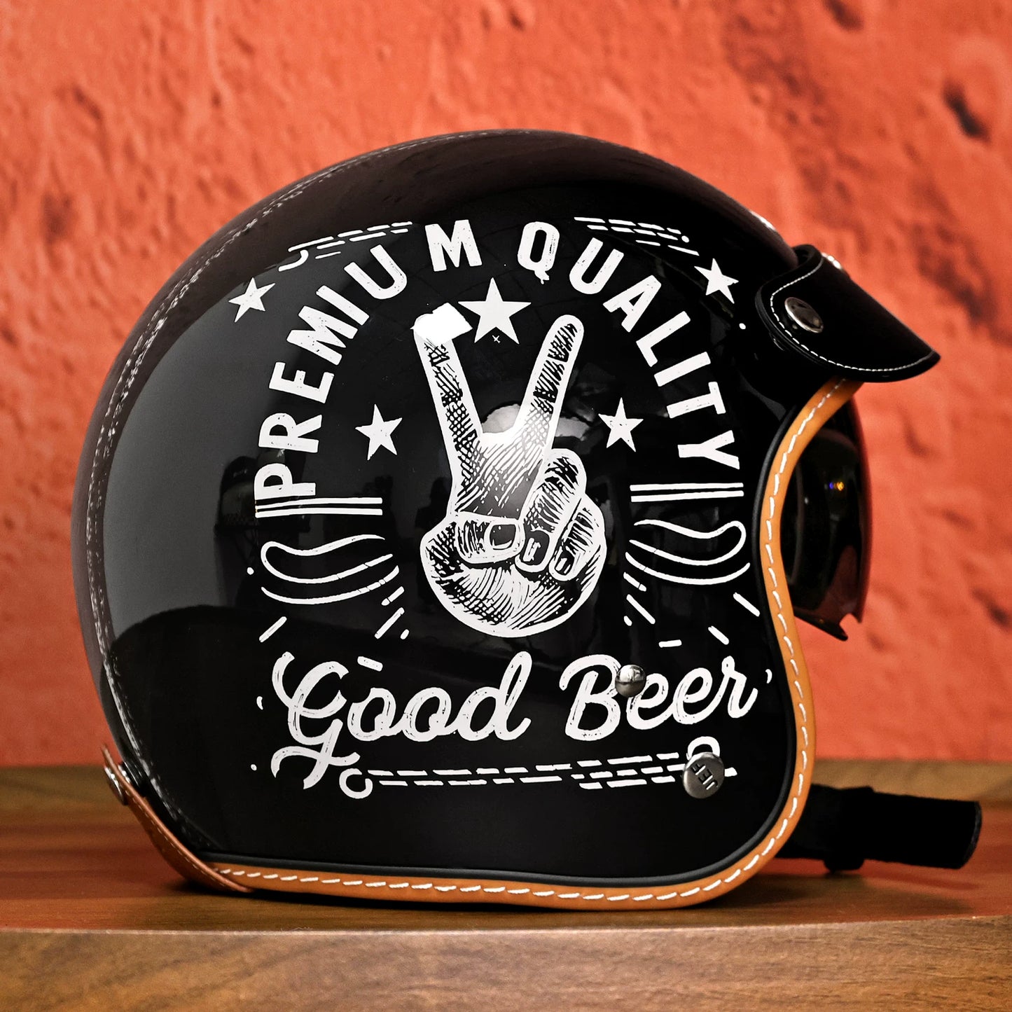Taiwan JEF retro helmet men's motorcycle three-quarter helmet women's pedal cruise locomotive summer four-season helmet