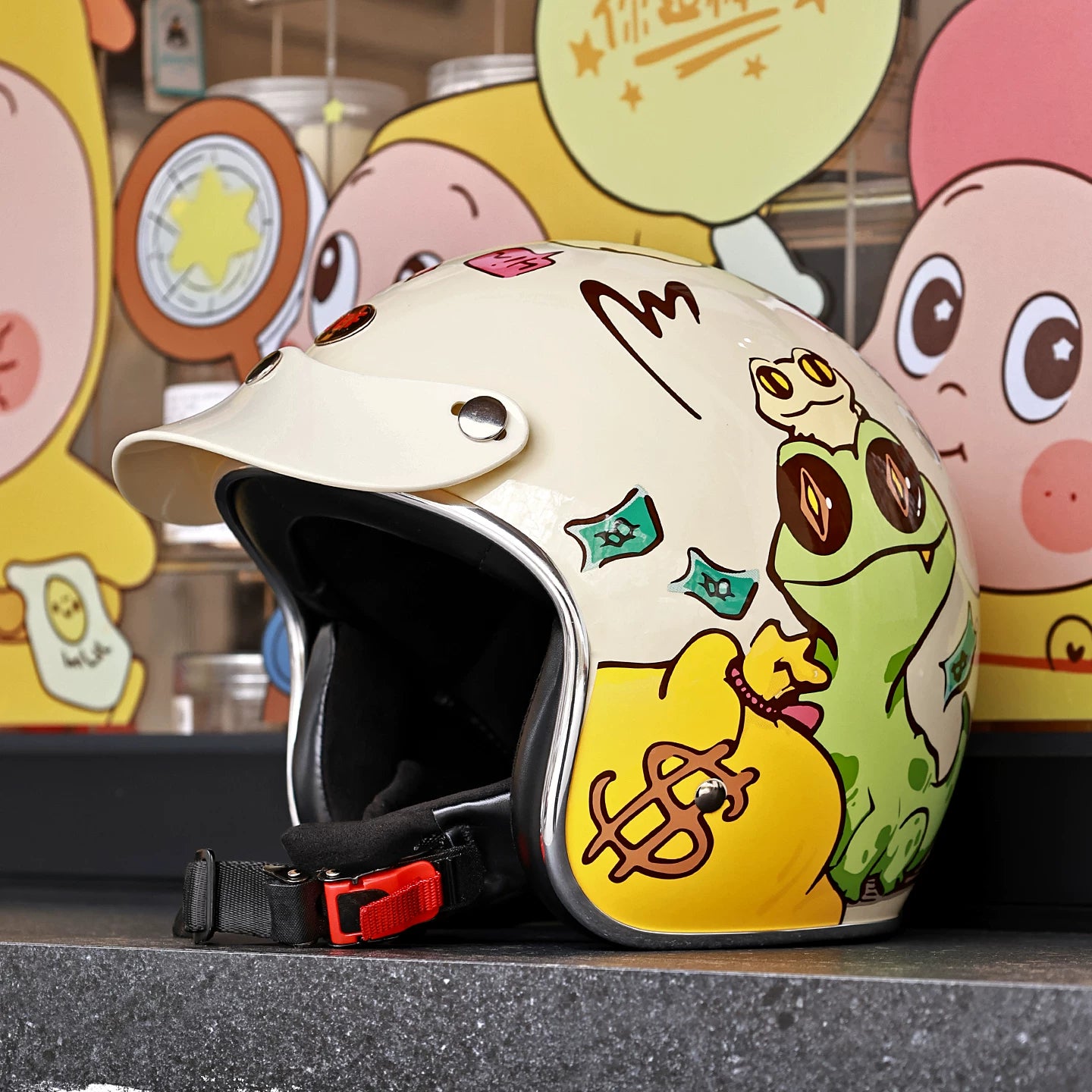 Taiwan JEF retro helmet men's and women's spring and summer electric pedal motorcycle riding helmet 3C three-quarter helmet
