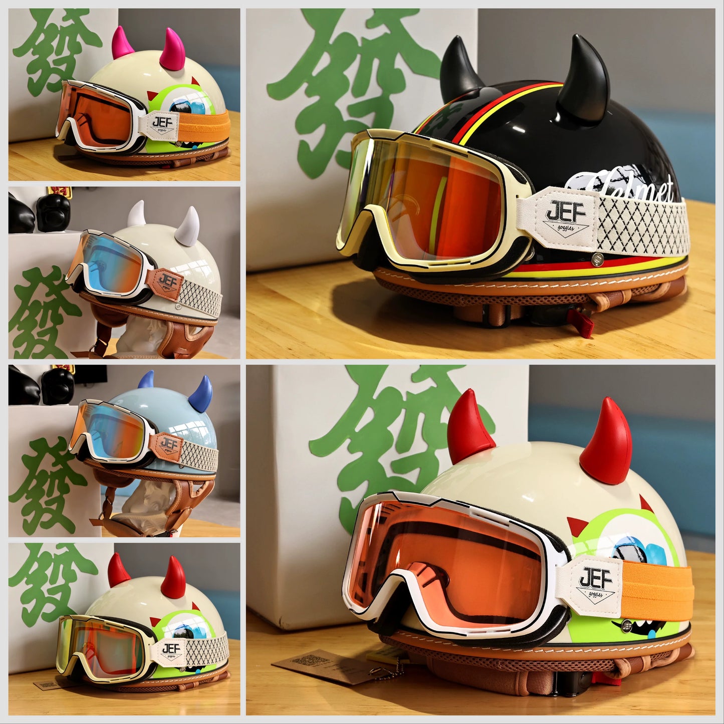 Devil calf horn decoration electric vehicle motorcycle personalized decoration helmet locomotive lamp holder cute creative small accessories