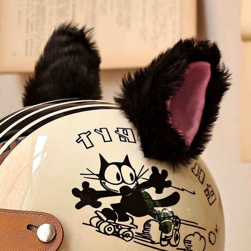 Bear ears, electric vehicles, motorcycle decorations, helmets, motorcycle light heads, cute cat ears, personality, high-value accessories