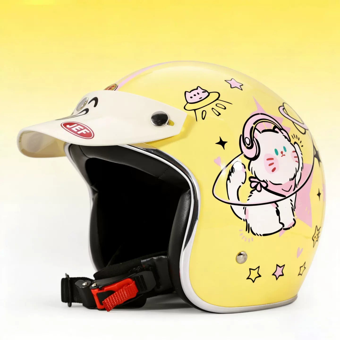 Taiwan JEF retro small helmet body electric pedal motorcycle helmet men and women spring and summer commuting three-quarter helmet