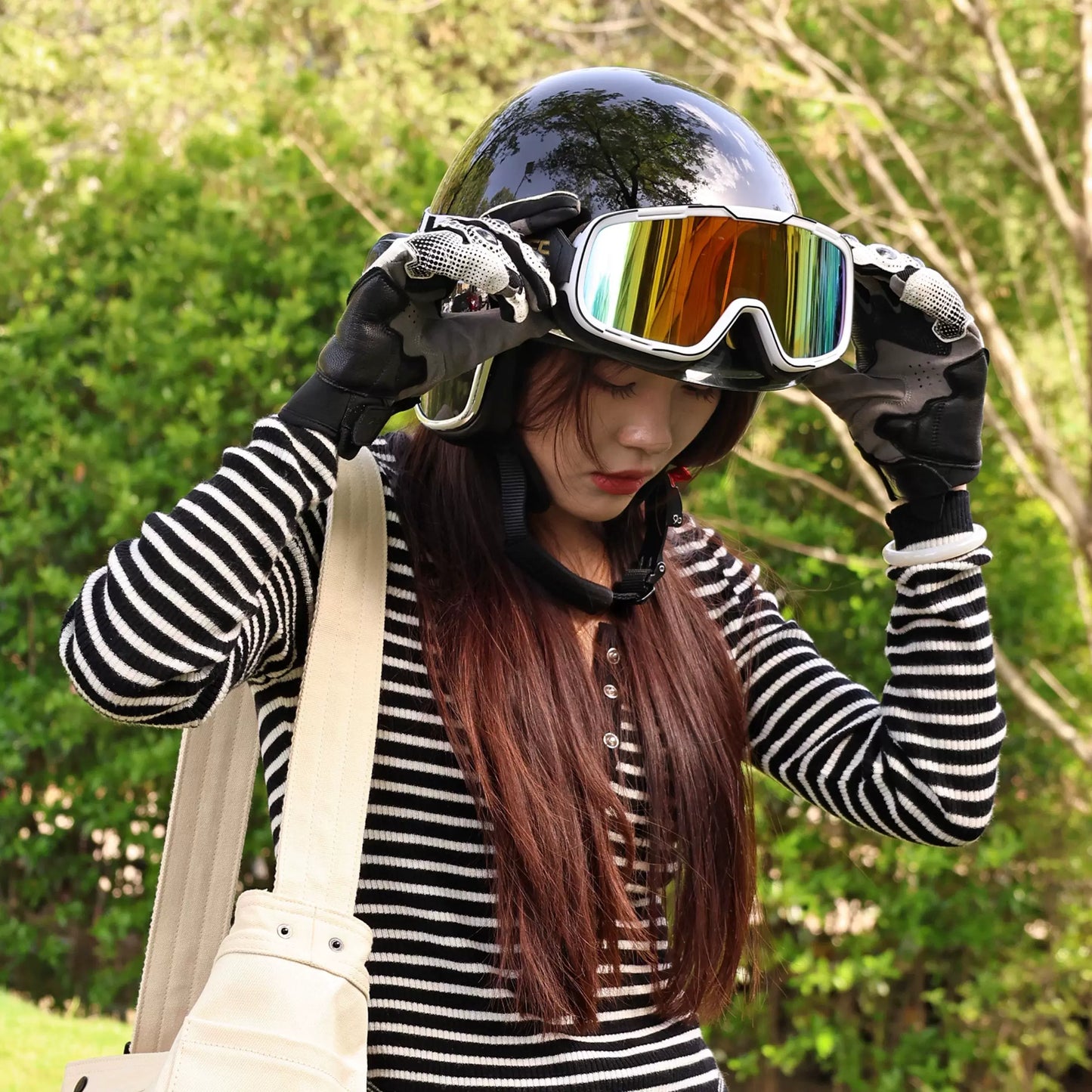 Taiwan JEF retro helmet scooter motorcycle 3/4 half helmet men's and women's four seasons cruise electric car hard hat 3C