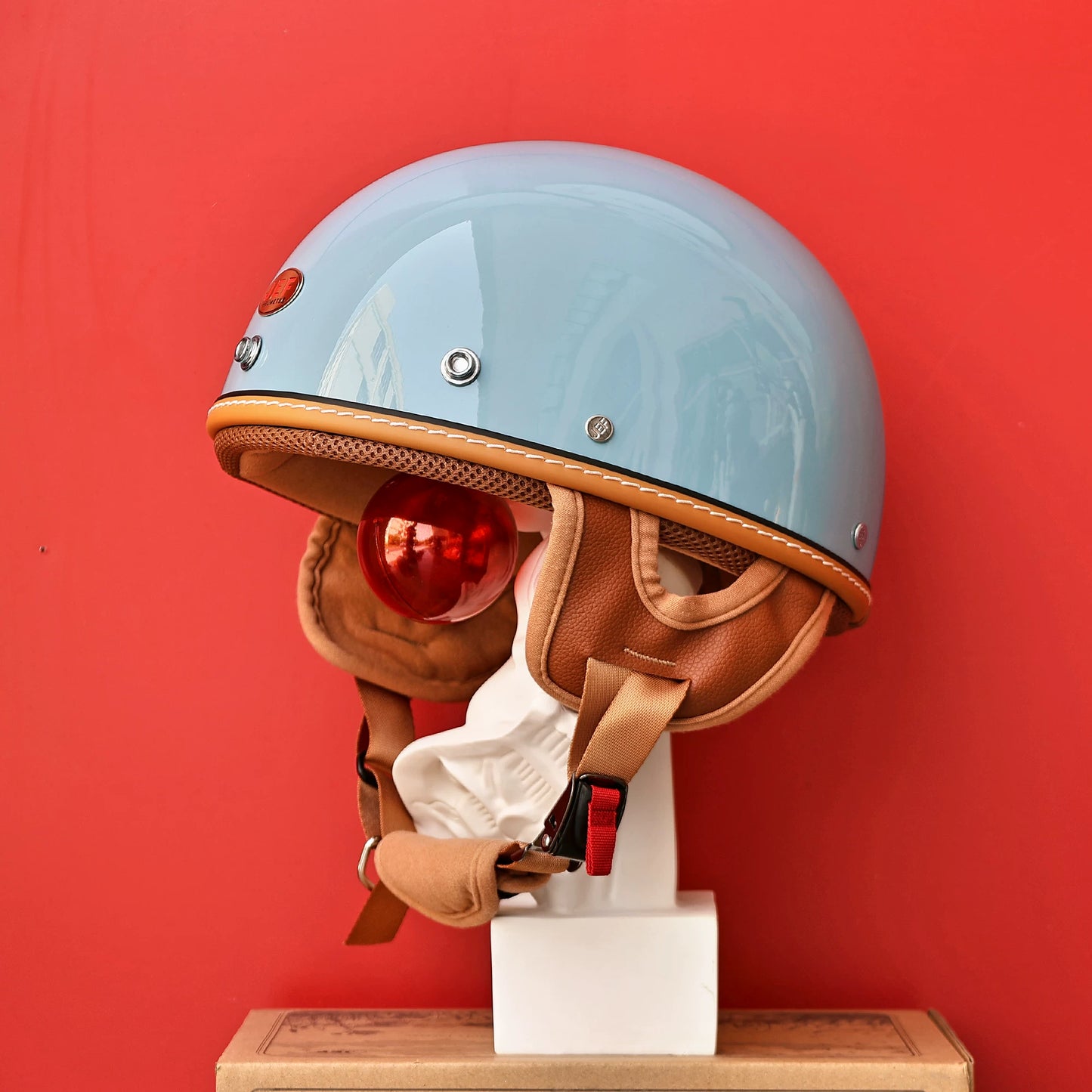 Taiwan JEF retro half helmet motorcycle scoop helmet electric lightweight 3C hard hat summer men's and women's summer breathable helmet