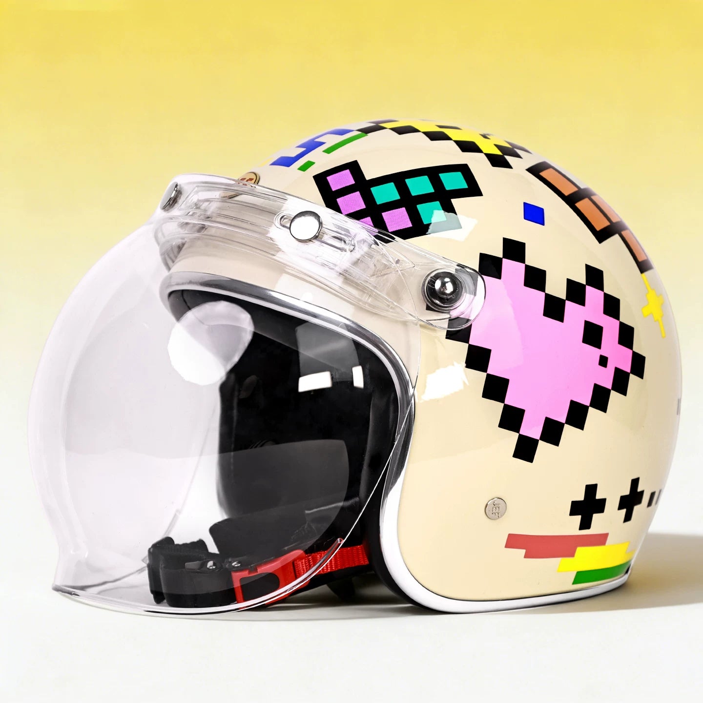 Taiwan JEF retro helmet 3C motorcycle electric scooter pedal 3/4 small helmet body men and women riding four seasons graffiti helmet