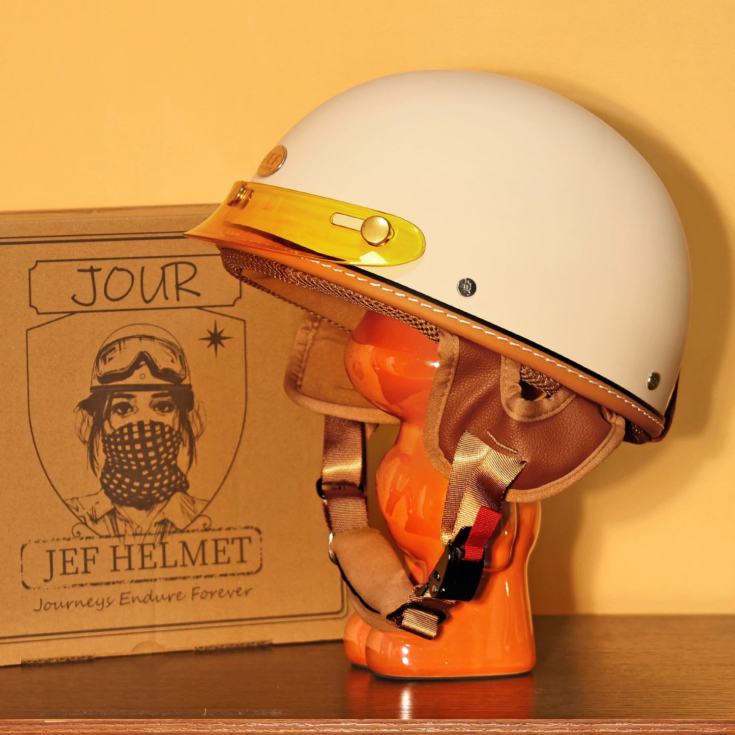Taiwan JEF helmet retro half helmet pedal motorcycle electric lightweight 3C helmet summer men's and women's helmet
