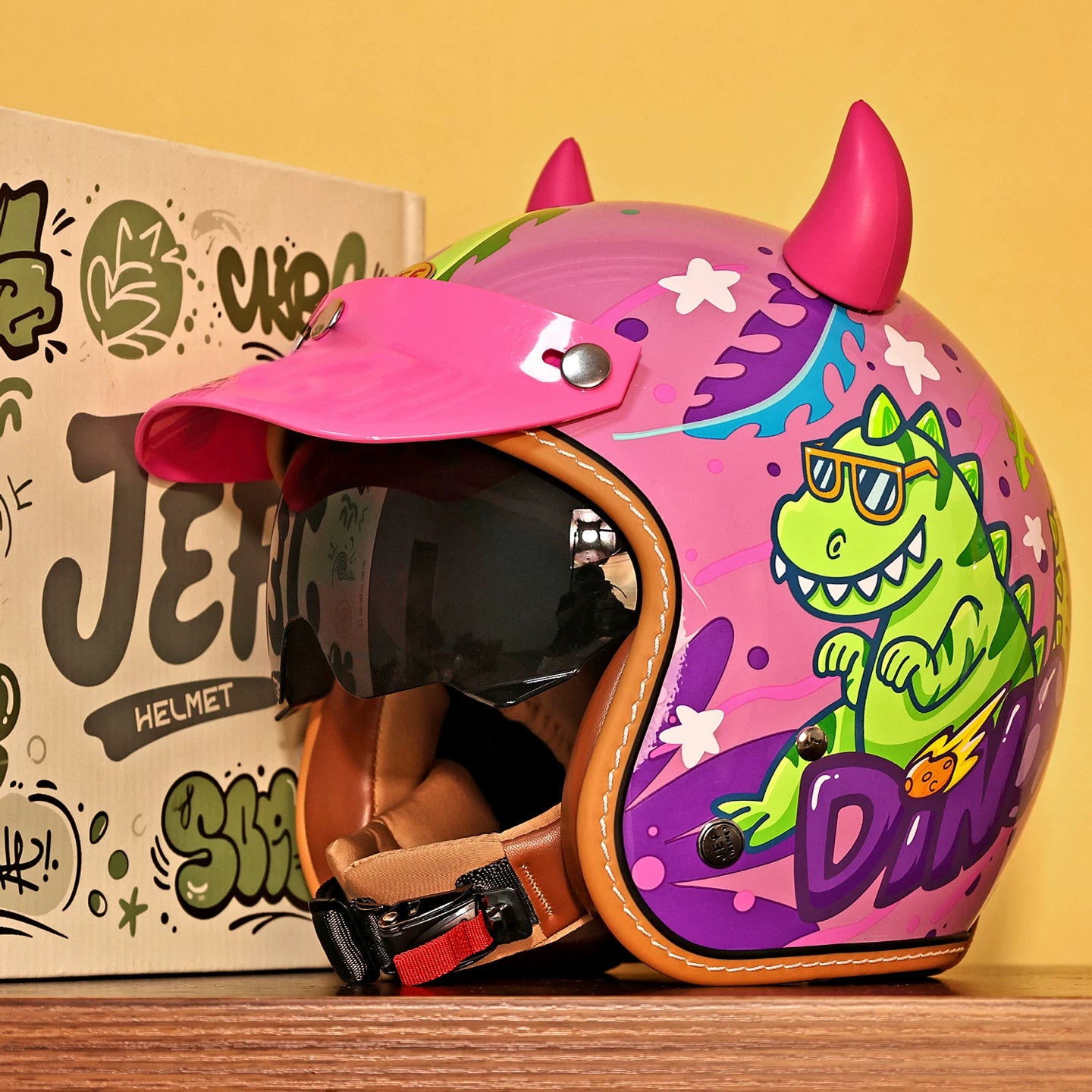 Taiwan JEF children's helmet female 3C four-season helmet spring and summer male students electric vehicle motorcycle cute hard hat