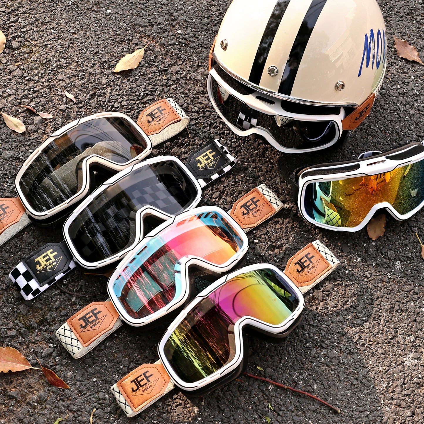 Taiwan JEF motorcycle goggles helmet universal goggles retro locomotive riding sun protection sand off-road glasses