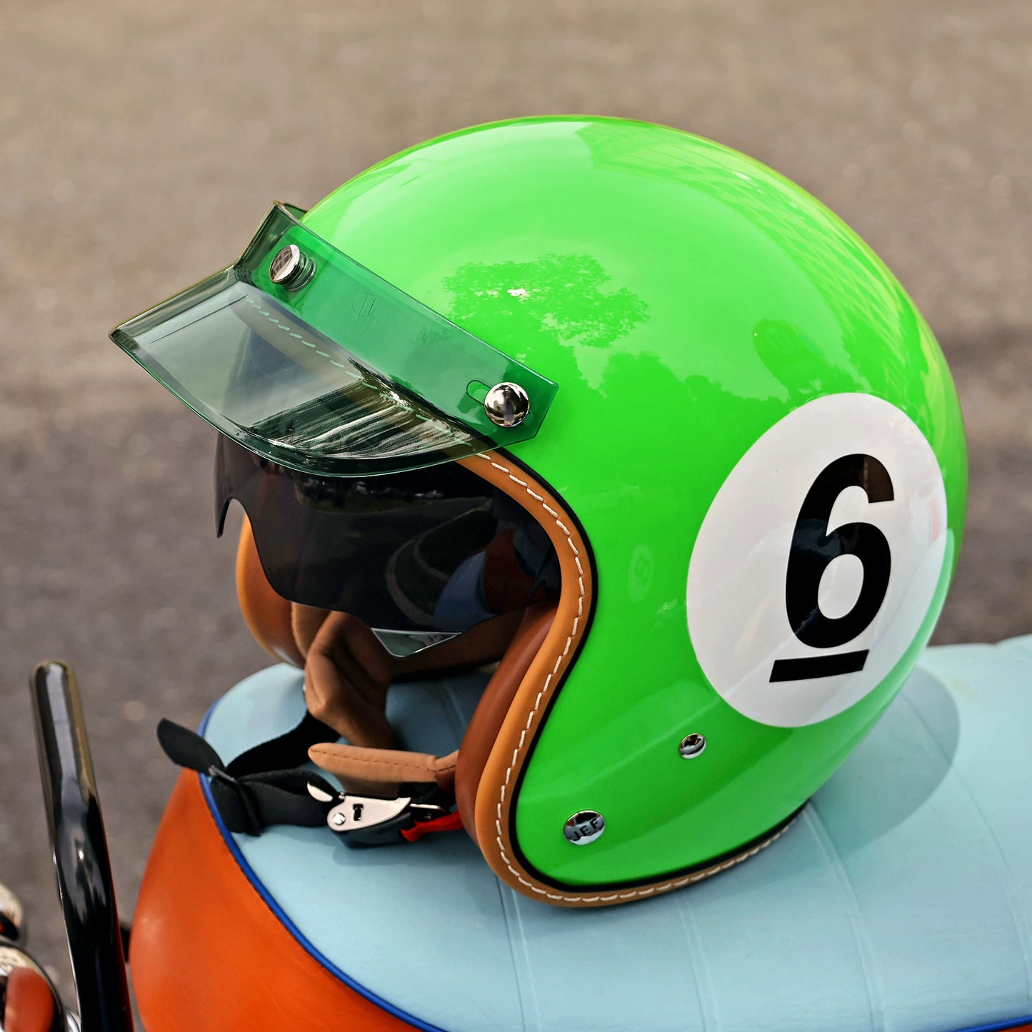 Taiwan JEF retro helmet female cruise motorcycle half helmet male personality 3C summer cool lining 3/4 helmet four seasons