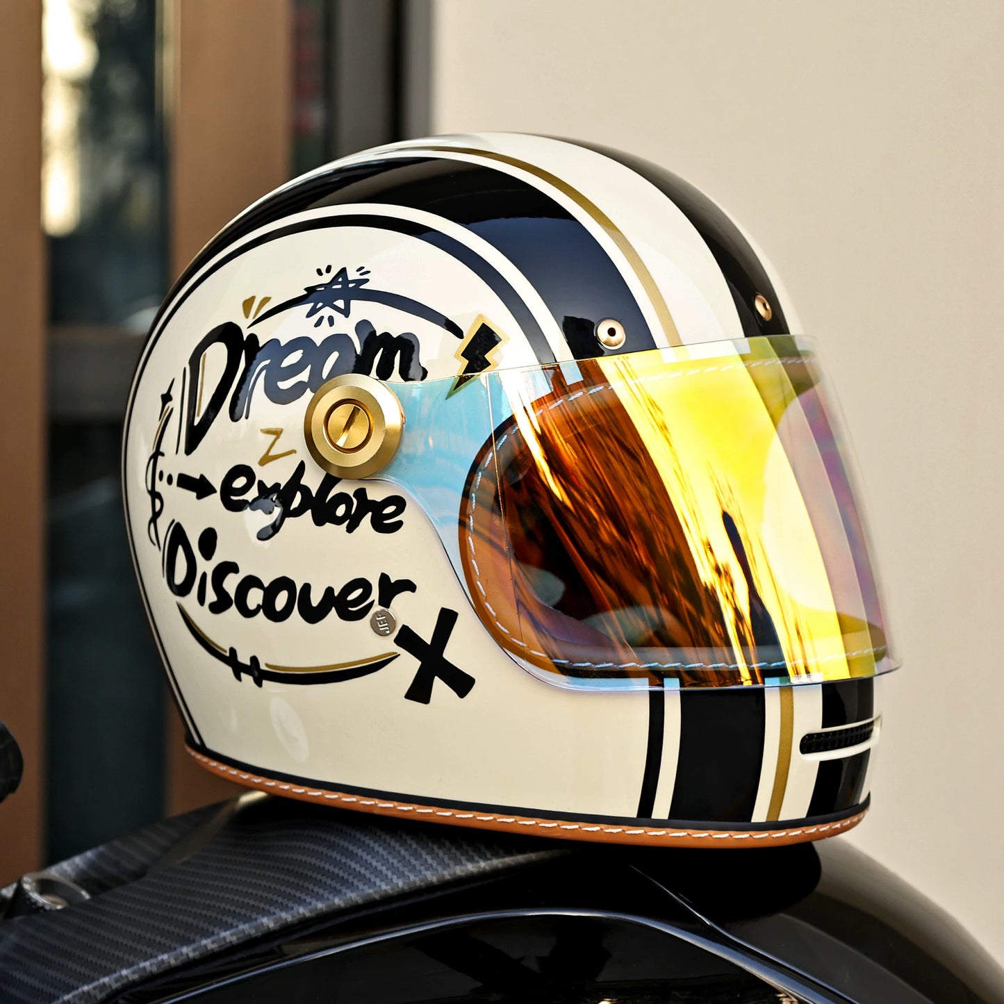 Taiwan JEF retro Lego full helmet autumn and winter small helmet body unisex locomotive motorcycle helmet 3C four-season helmet