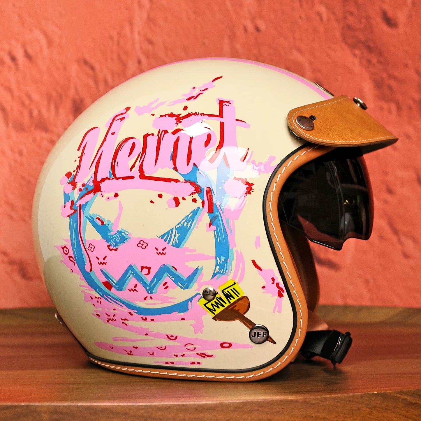 Taiwan JEF helmet motorcycle retro helmet men's 3C cool and breathable summer helmet electric motorcycle pedal 3/4 helmet women's high value