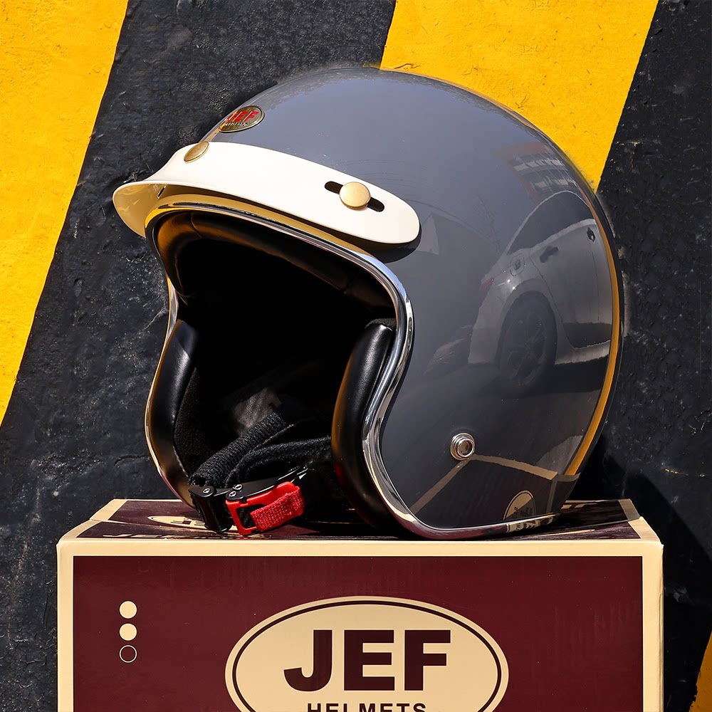 Taiwan JEF retro 3/4 helmet Vespa Django scooter motorcycle half helmet men's and women's four-season cycling helmet