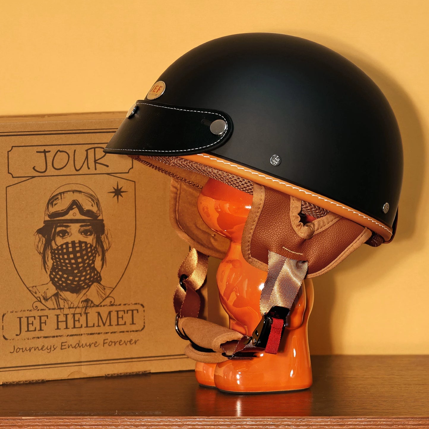 Taiwan JEF helmet retro half helmet pedal motorcycle electric lightweight 3C helmet summer men's and women's helmet