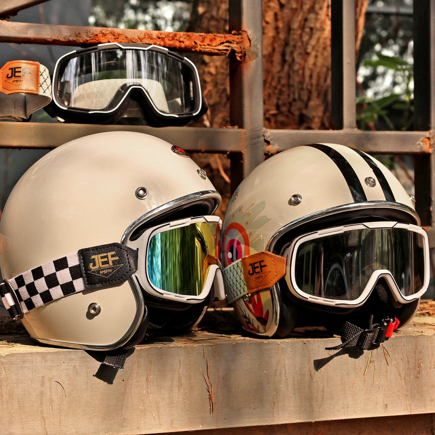 Taiwan JEF motorcycle goggles helmet universal goggles retro locomotive riding sun protection sand off-road glasses