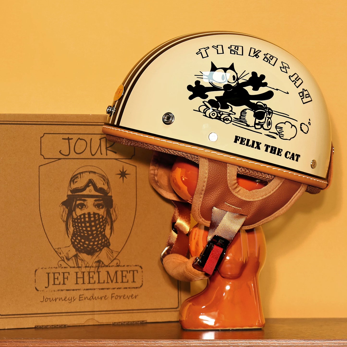 Taiwan JEF helmet retro half helmet pedal motorcycle electric lightweight 3C helmet summer men's and women's helmet