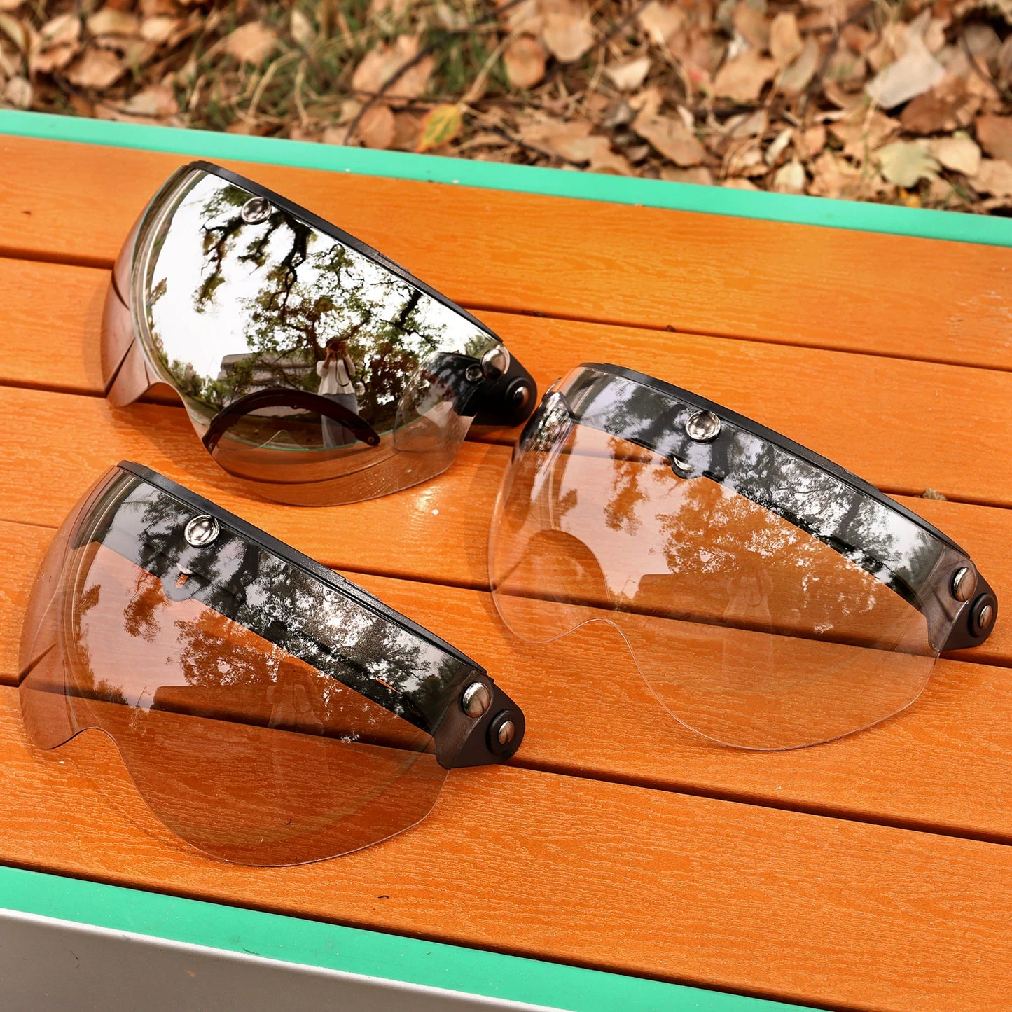 Taiwan JEF helmet, goggles, pilot W mirror, three-button lens, sun protection, UV protection, UV protection, enhanced wear resistance