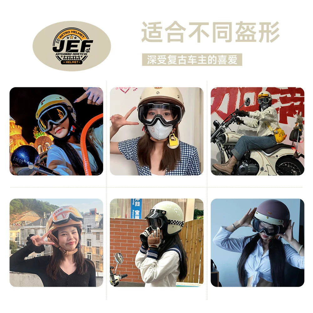 Taiwan JEF motorcycle goggles helmet universal goggles retro locomotive riding sun protection sand off-road glasses
