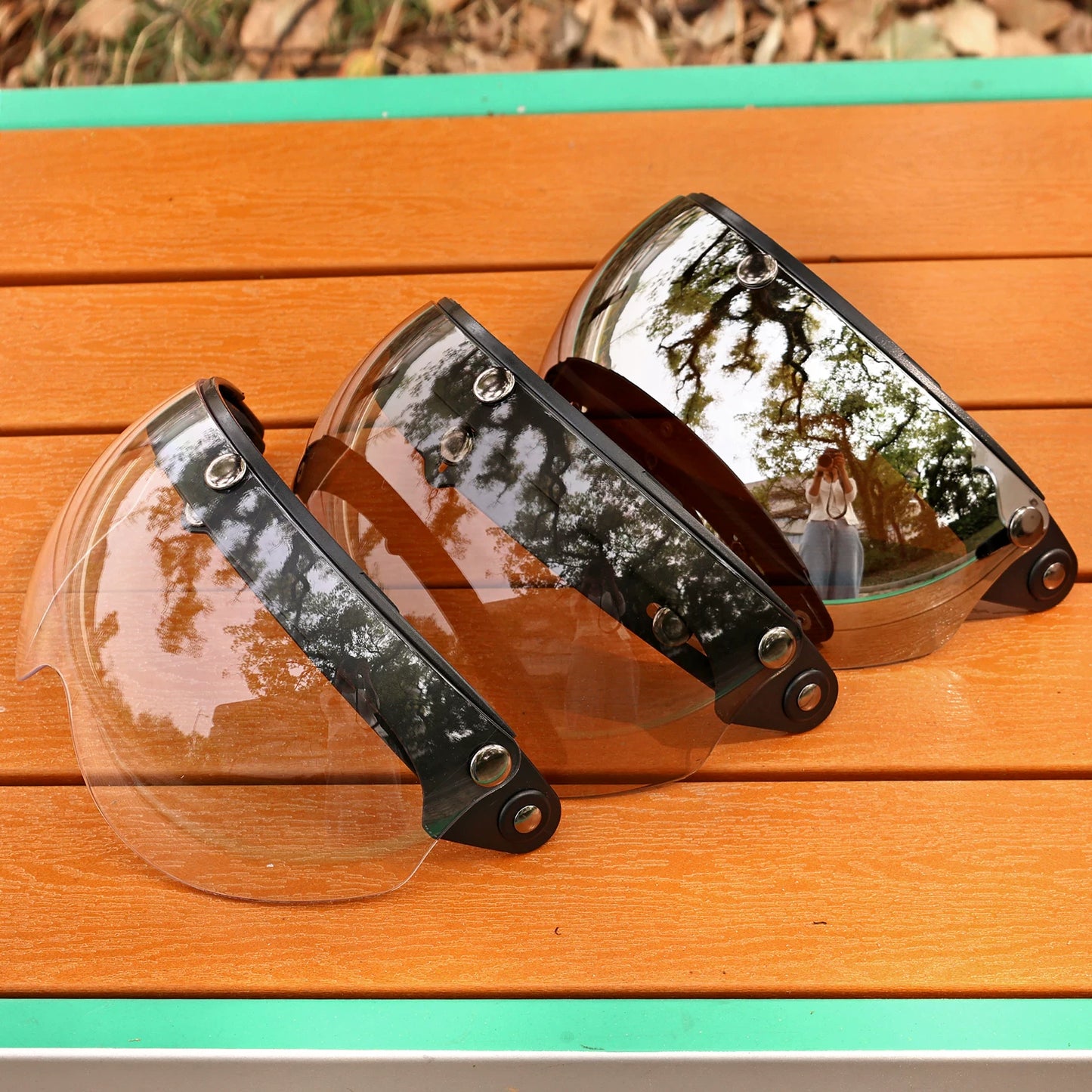 Taiwan JEF helmet, goggles, pilot W mirror, three-button lens, sun protection, UV protection, UV protection, enhanced wear resistance