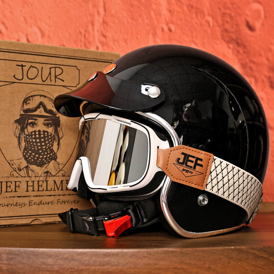 Taiwan JEF retro 3/4 helmet Vespa Django scooter motorcycle half helmet men's and women's four-season cycling helmet