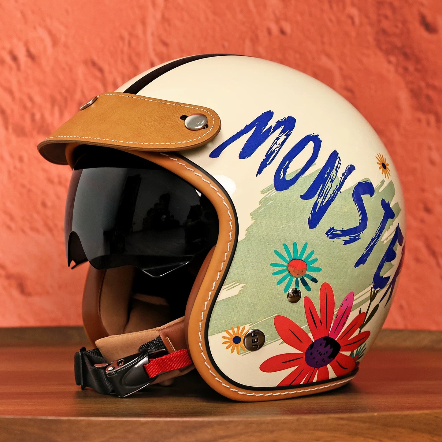 Taiwan JEF retro helmet motorcycle three-quarter helmet men's and women's locomotive half helmet American cruise pedal helmet summer