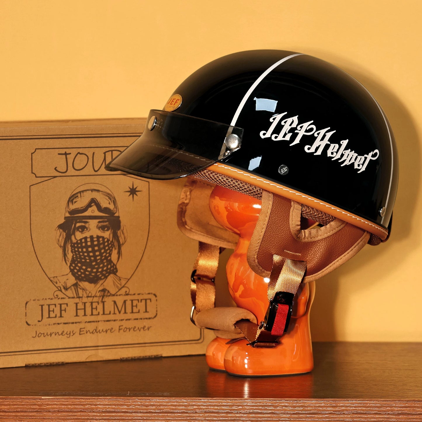 Taiwan JEF helmet retro half helmet pedal motorcycle electric lightweight 3C helmet summer men's and women's helmet