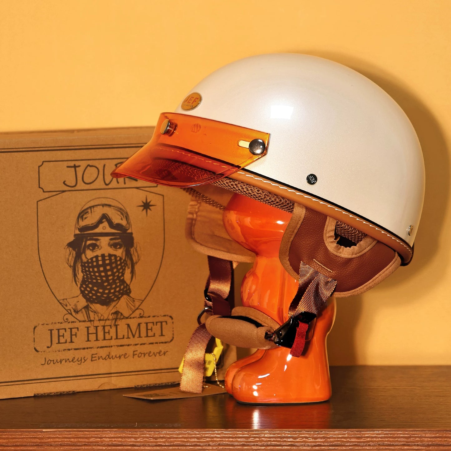 Taiwan JEF helmet retro half helmet pedal motorcycle electric lightweight 3C helmet summer men's and women's helmet