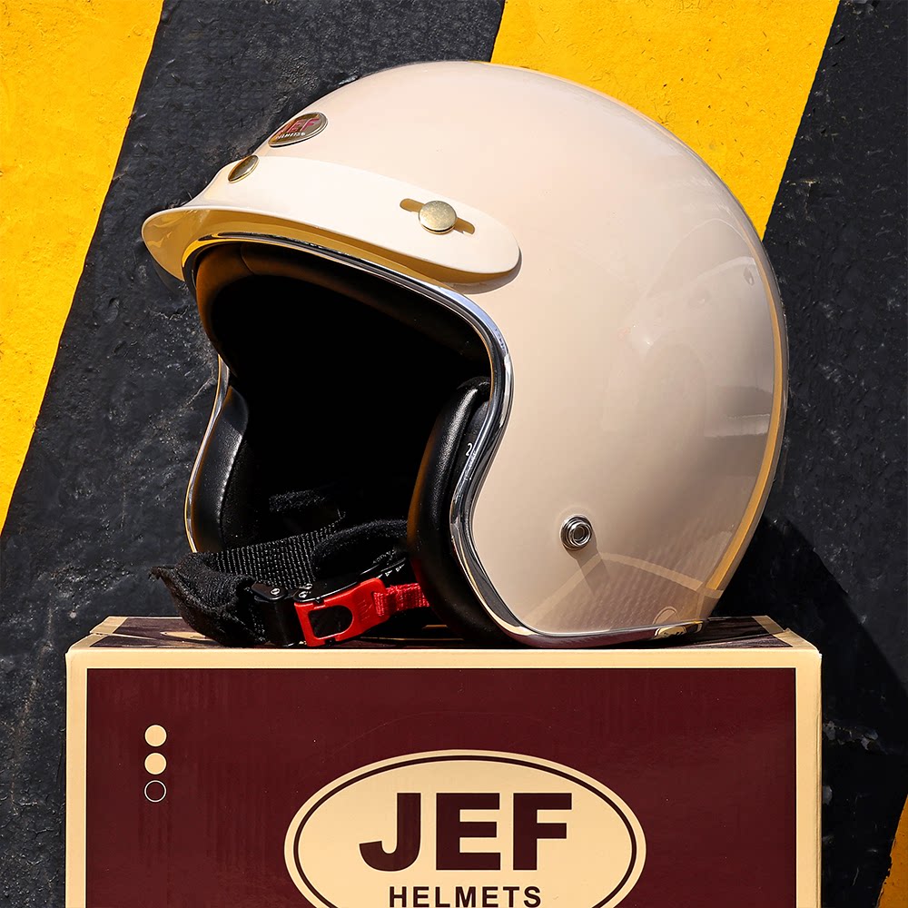 Taiwan JEF retro 3/4 helmet Vespa Django scooter motorcycle half helmet men's and women's four-season cycling helmet