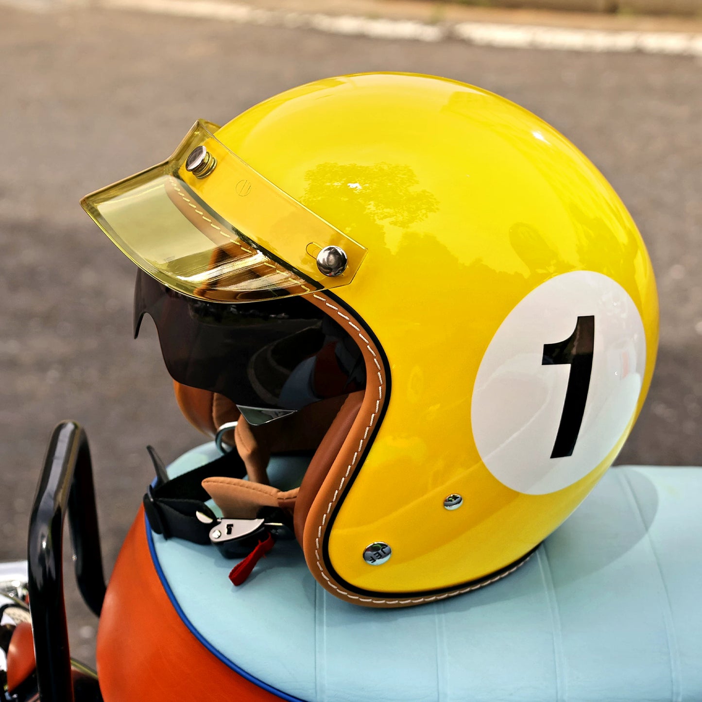 Taiwan JEF retro helmet female cruise motorcycle half helmet male personality 3C summer cool lining 3/4 helmet four seasons