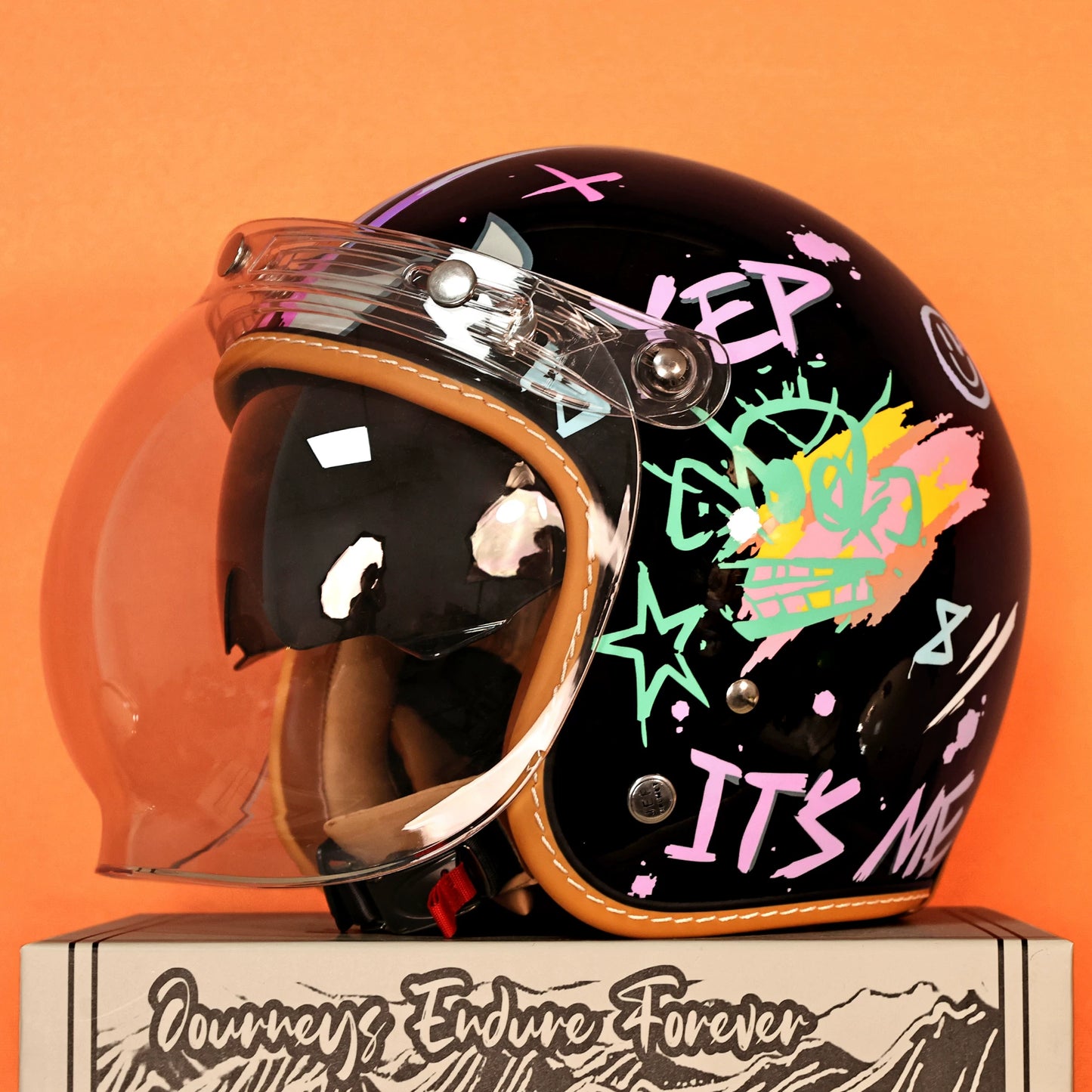 Taiwan JEF motorcycle retro helmet endoscope film men and women four seasons electric motorcycle half helmet pedal three-quarters helmet autumn