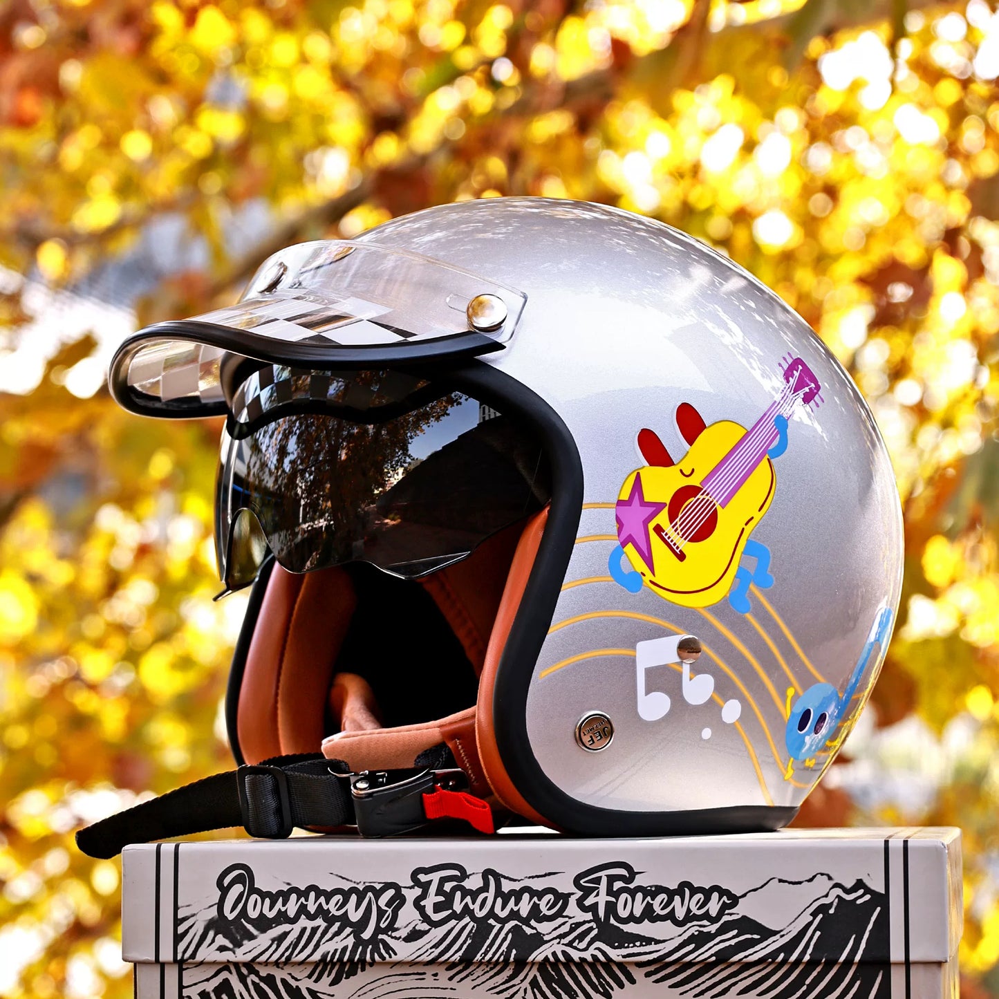 Taiwan JEF motorcycle retro helmet cruising three quarters locomotive half helmet men's and women's scooters winter warmth