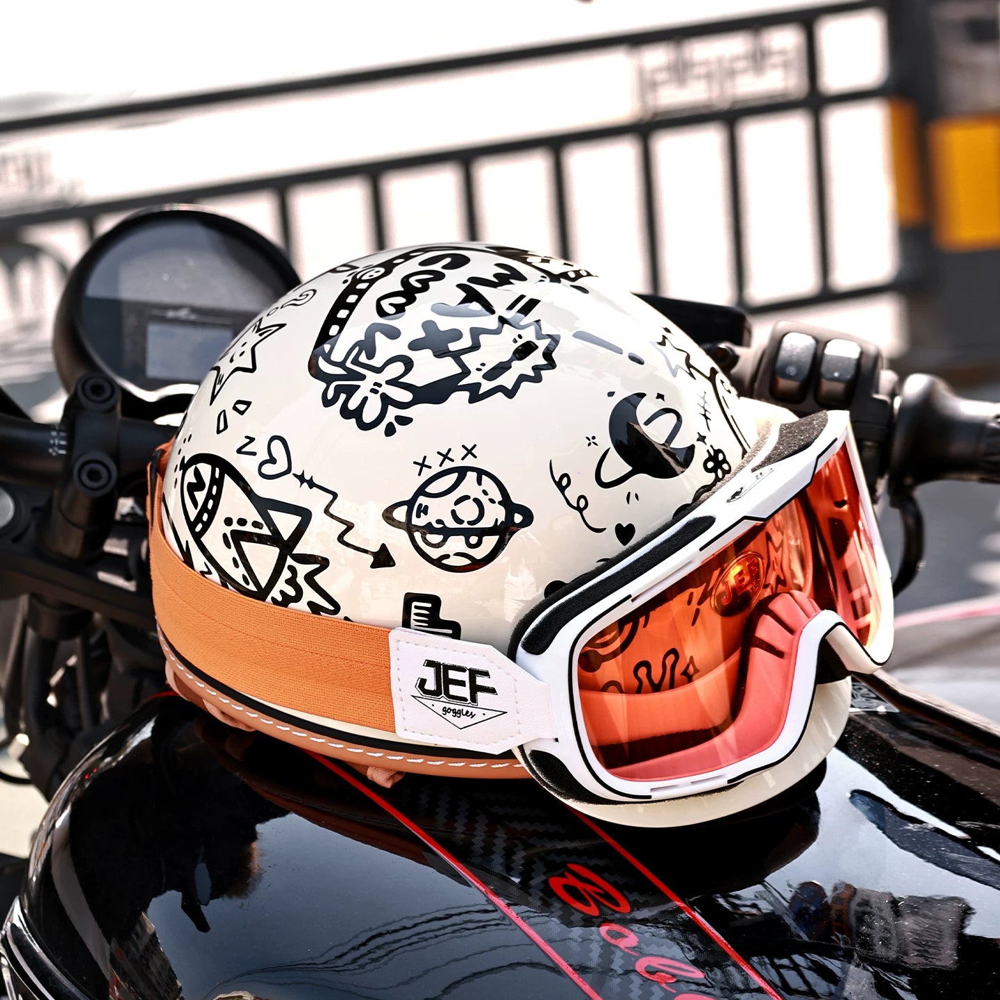 Taiwan JEF motorcycle helmet retro cruise locomotive men and women electric vehicle pedal half helmet summer 3C scoop helmet